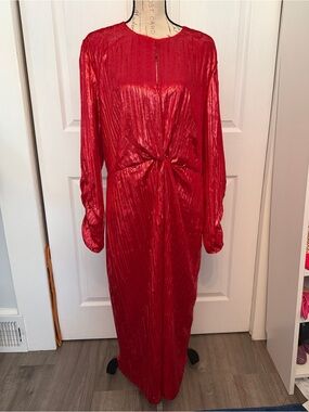 NWT Diane Von Furstenberg Red Keyhole Dress 16